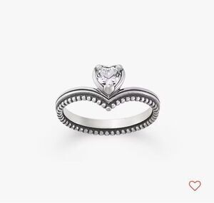NWT James Avery Beaded Chevron Heart Gemstone Ring Size 9